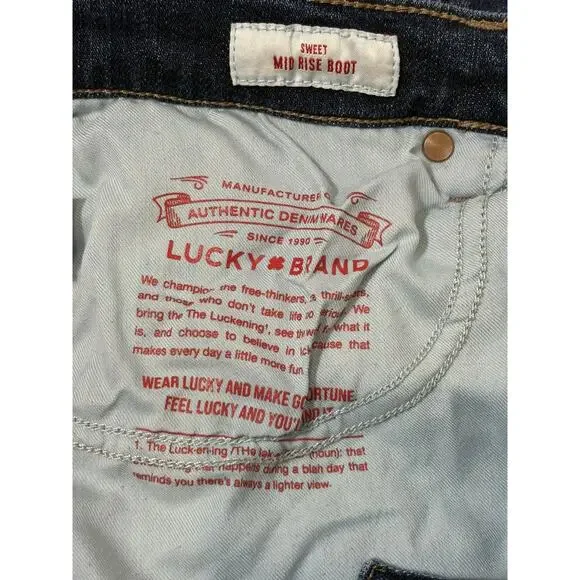 Lucky Brand Sweet Mid Rise Bootcut Jeans Women's Size 8/29R Blue Dark Wash Denim - Picture 11 of 11